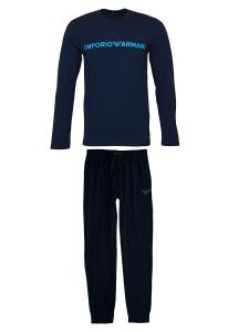 Длинная пижама Emporio Armani Long Pajamas, цвет night blue/neon blue/dark blue