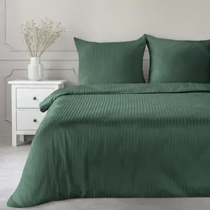 Комплект постельного белья Satin VERA Dark Green 220x200 см, 3 предмета: с 2 наволочками 70x80 см Eurofirany