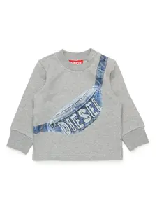 Толстовка с логотипом Diesel Kids, серый