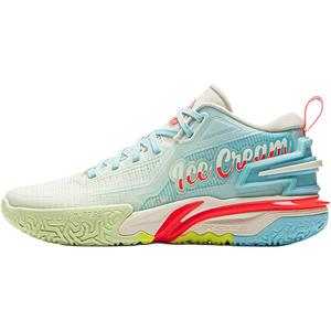 Детские баскетбольные кроссовки с нескользящей подошвой и низким верхом LINING YOUNG, белый/синий