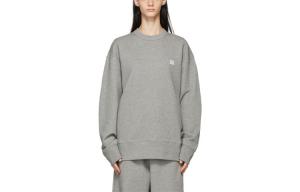 Футболка с логотипом на груди Acne Studios, серая