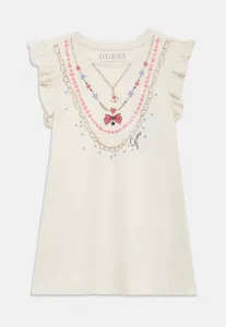 Детское трикотажное платье из плетеного трикотажа Guess, Cream White