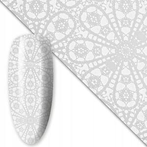 Трансферная фольга для нейл-арта 80 см Белая №14, AllePaznokcie