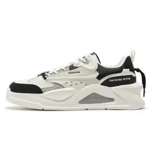 Дышащие низкие скейтерские кроссовки Jincheng мужские бело-черные 361°, Feather White/Obsidian Black