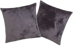 Декоративная подушка для дома "Джиль", из очень мягкого и приятного флиса, чехлы без наполнителя, 2 шт My home 50х50 см, цвет anthrazit + unifarben
