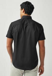 REGULAR FIT Button Down Oxford Short Sleeve Next, Рубашка черный