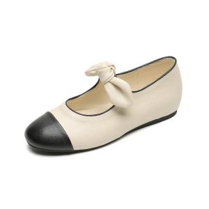 QITUMAUL Мэри Джейн туфли женские абрикосовые, цвет Apricot[Heel Height 1cm]