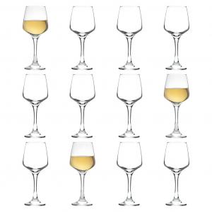 12 бокалов для белого вина Lal объемом 295 мл — маленькие стеклянные бокалы для коктейлей с длинной ножкой и красной розой, подарочный набор — от LAV