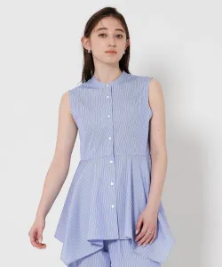 Полосатая блузка без рукавов с баской United Arrows, цвет Other 7