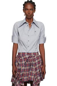 Короткий рукав футболка с принтом скрипки Vivienne Westwood, серый