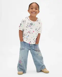 Широкие детские джинсы Gap, светло-голубой