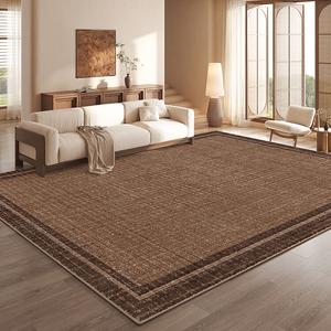 Budis Ковер 200х250 см для гостиной/спальни в стиле French Vintage, водостойкий, нескользящий, моющийся, звукоизоляционный, коричневый