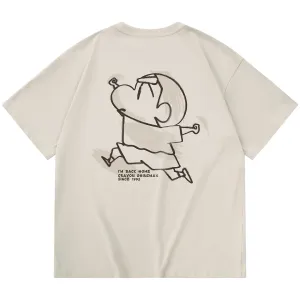 Футболка Unisex Crew Neck Moderate Straight Fit Crayon Shinchan, 2 pack (черный+черный)