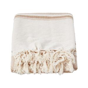 Повседневное одеяло из Марокко, 255/360 см, полосатый хлопок Homescapes, бежевый