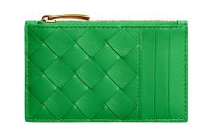 Bottega Veneta Женский кардхолдер из коровьей кожи зелёный