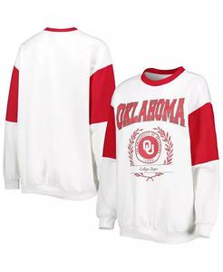 Женский белый пуловер-свитшот Oklahoma Early It's A Vibe Dolman Gameday Couture