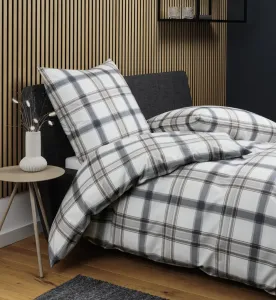 Комплект постельного белья Janine Design Soft Cotton CORTINA 71002 Цвет серебристый антрацит Размер 155x220+80x80 Original Janine