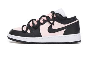 Jordan Air 1 LOW Cushioning, Wear Resistant низкие детские скейтбординговые кроссовки Black Pink для подростков