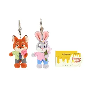 Кукла Disney Zootopia Judy Nick Flower плюшевый кулон высота 13,5 см POTDEMIEL, Judy+Nick Floral Pendant+Greeting Card+Envelope