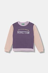 Хлопковая толстовка United Colors Of Benetton, фиолетовый