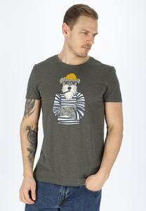 Футболка с принтом SAN DIEGO Denim Factory, оливковый/меланж