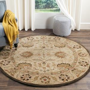 Ковер SAFAVIEH, 183 x 183 см, Antiquity Collection Beige / Beige AT812A ручной работы традиционный восточный премиум шерстяной