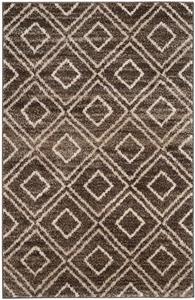 Ковер SAFAVIEH, 155 x 229 см, Tunisia Collection, Brown & Creme, Moroccan Tribal Design, без линьки и простой в уходе, идеален для помещений с высокой проходимостью в гостиной, спальне (TUN293B)