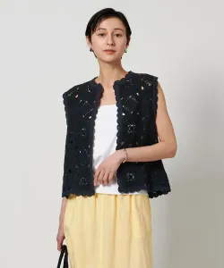 Вязаный жилет с вышивкой Crossy United Arrows, цвет Black