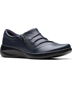 Женские балетки Kaetlyn Mila с круглым носком Clarks, Navy Leather