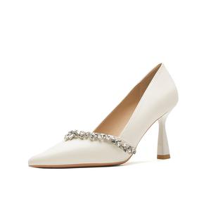 RoseDoris Туфли на тонком каблуке высотой 8 см, женские, белые