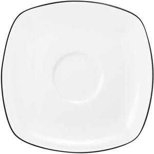 Блюдце Lido Black Line комбинированное, квадратное, 14,5 см Seltmann Weiden, белый/черный