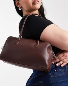 Сумка PASQ среднего размера с двумя ремешками коричневого цвета