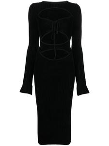 ANDREĀDAMO платье мини в рубчик с вырезами, черный