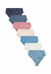 Брифы Next HIGH RISE HIGH LEG FIT -7 PACK , Grey Cream Red Hearts/Coral