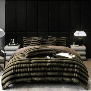 YUSIWOAL Комплект постельного белья Soft Plush стереоскопическая полоска