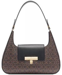 Сумка на плечо Becky Signature с поворотным замком Calvin Klein, коричневый