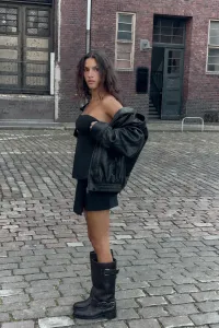 Топ без бретелей Zara, черный