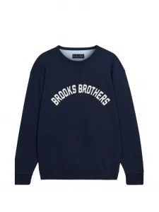 Свитшот с принтом-логотипом и круглым вырезом Brooks Brothers, синий