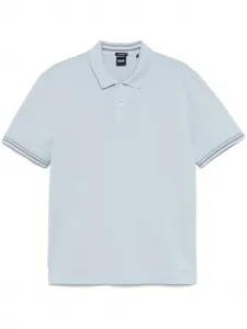 Рубашка поло с отделкой в полоску BOSS, синий