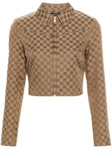 MISBHV укороченный жаккардовый жакет с монограммой, нейтральный цвет