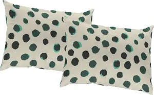 Декоративная подушка Adam "Чехол для подушки Dots", экологически чистый материал из натурального хлопка, чехол без наполнителя, 1 шт 40х60 см, зеленый