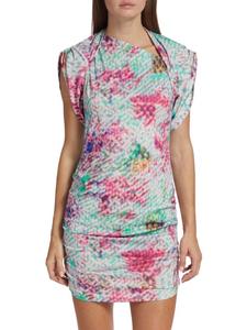 Трикотажное мини-платье Sibara со сборками Isabel Marant, цвет Blue Multi