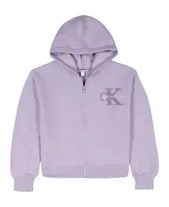 Детская худи с длинными рукавами и передней молнией для девочек 7-16 лет Calvin Klein, фиолетовый