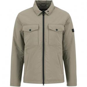 Barbour Мужская пуховая куртка серого цвета с отворотом, средней высоты