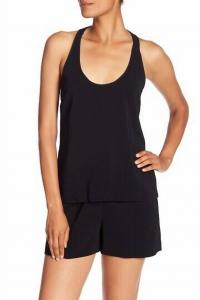 Топ-майка Kira Stretch Crochet со спинкой-борцовкой и круглым вырезом черного цвета A.L.C.