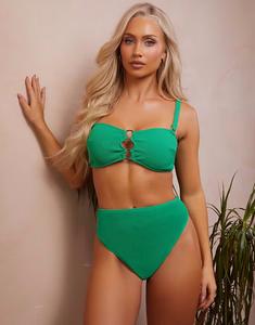 Бикини-топ Wolf & Whistle Fuller Bust x Abby Benson с кольцами спереди, зеленый