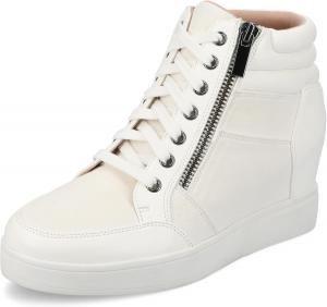 Женские кроссовки Journee Collection Clarity на клиновидной подошве с кружевами и застежкой-молнией, белый