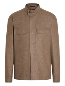 Кашемировая куртка Oasi с высоким воротником Zegna, коричневый