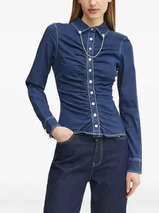 Джинсовая рубашка со сборками GUESS USA, синий