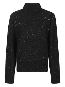 Свитер с высоким воротником и пайетками Fabiana Filippi, черный